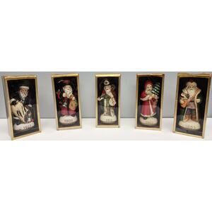 Memories of Santa Porcelain Figurines Set (5) Vintage 1980s Korea Christmas